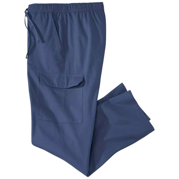 Atlas For Men Mens Elasticated Waist Cargo Trousers Blue XL
