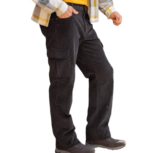 Atlas For Men Mens Corduroy Elasticated Waist Cargo Trousers