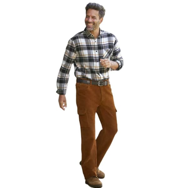 Atlas For Men Mens Corduroy Cargo Trousers