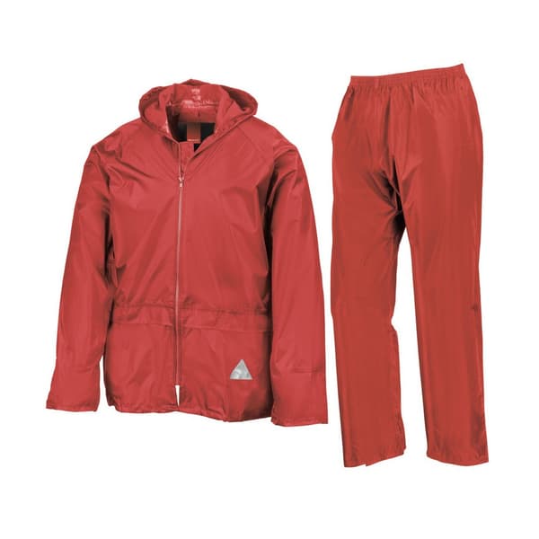 Result Unisex Adult Waterproof Jacket And Trousers Set Red M