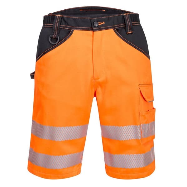 Portwest PW3 shorts med kontrastpanel til mænd i hifi-farvede shorts