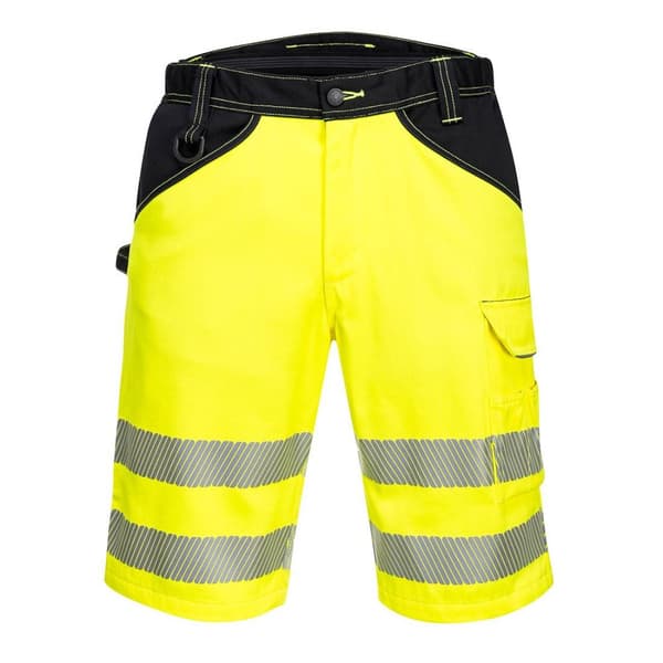 Portwest PW3 Shorts med kontrastpanel i högblått för män