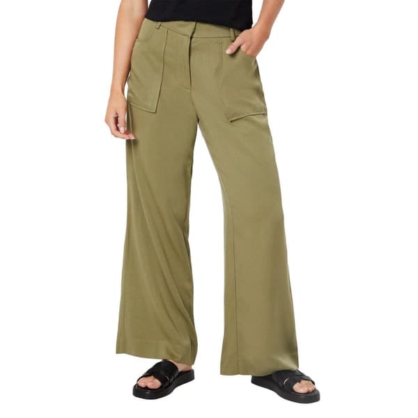 Dorothy Perkins Womens/Ladies Topstitched Petite Wide Leg Trousers Khaki Green 14 UK