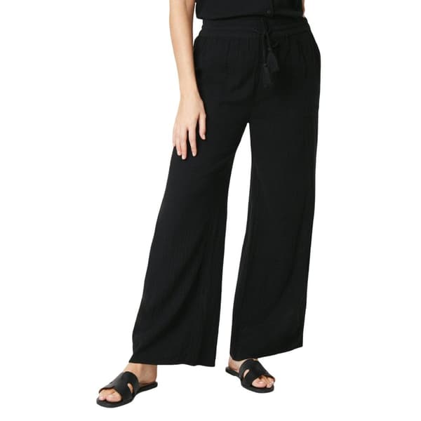 Principles Womens/Ladies Double Gauze Wide Leg Trousers Black 14 UK