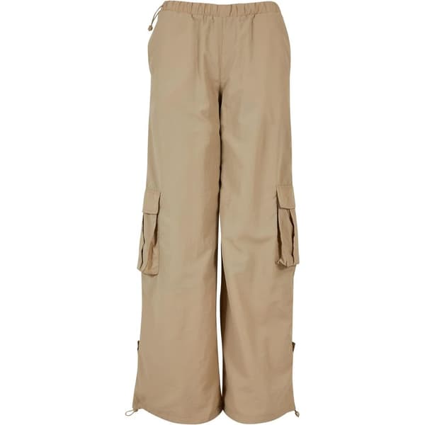 Urban Classics Womens/Ladies Nylon Crinkled Wide Cargo Trousers Concrete L