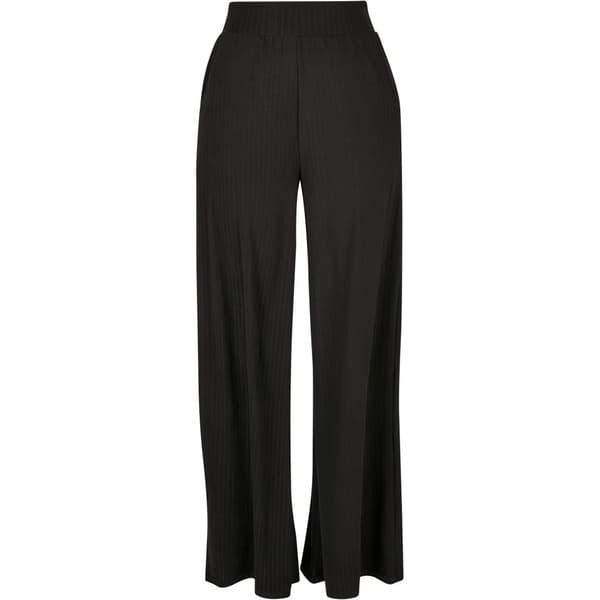 Urban Classics Byxor med vida ben i ribbad jersey för dam och dam Black XL