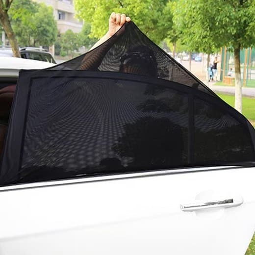 Lollanda 2-pack Solskydd / Myggnät för Bil - UV-skydd, solskyddsgardin, Passar de Flesta Bilar - Fäst över bildörren