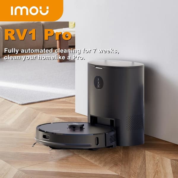 IMOU RV1 Pro Robotstøvsuger, Max 4500Pa Sugekraft, Op til 7 Uger Håndfri Rengøring,RV1 PRO