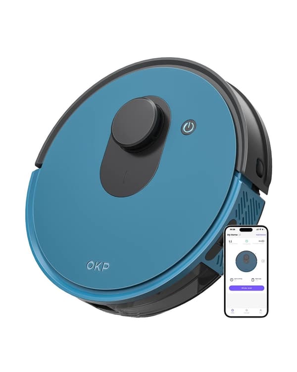 OKP L1 Robotdammsugare, 3800Pa Sugkraft, App- och Röststyrning,L1-Blå
