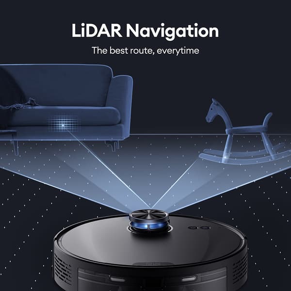 Ultenic T10 Lite Robotdammsugare, 4500Pa Sugkraft, Självtömmande Bas,EU, svart