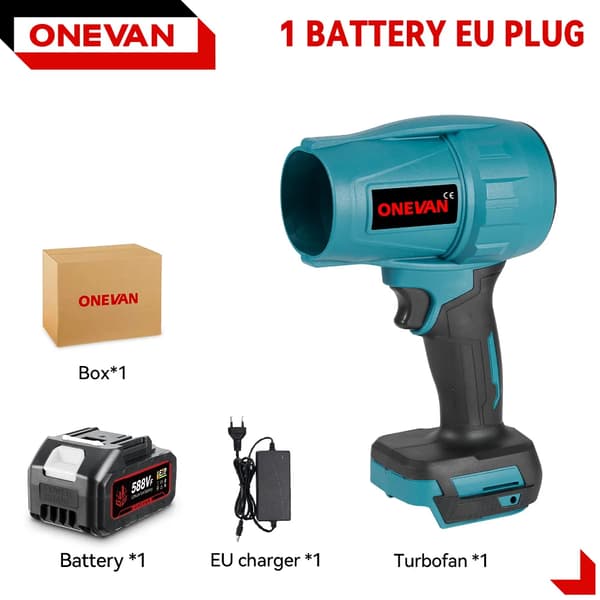 Luftblæser, 2000W effekt, børsteløs motor,1 Batteri Sæt