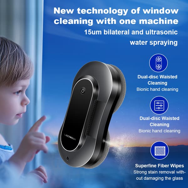 LIECTROUX YW810 Robotti Ikkunanpuhdistaja, Älykäs Navigointi, Tehokas Imu,Kyllä, EU, Musta