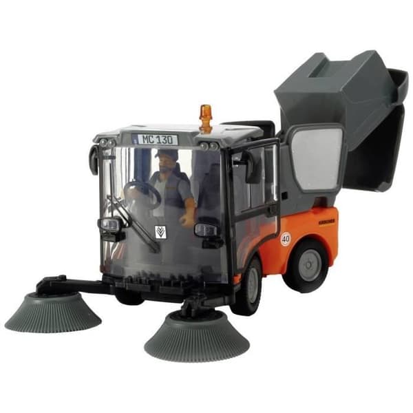 Dickie Toys Toy Sweeper - Kärcher - Vit - Rengöringsfordon med rörlig figur och tillbehör