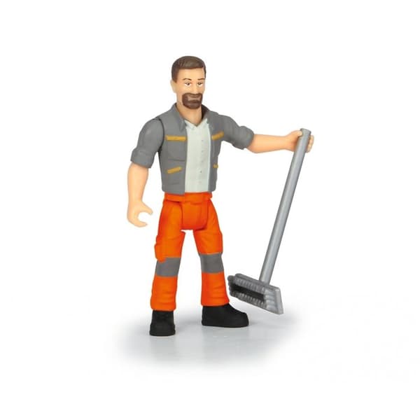 Dickie Toys Toy Sweeper - Kärcher - Vit - Rengöringsfordon med rörlig figur och tillbehör