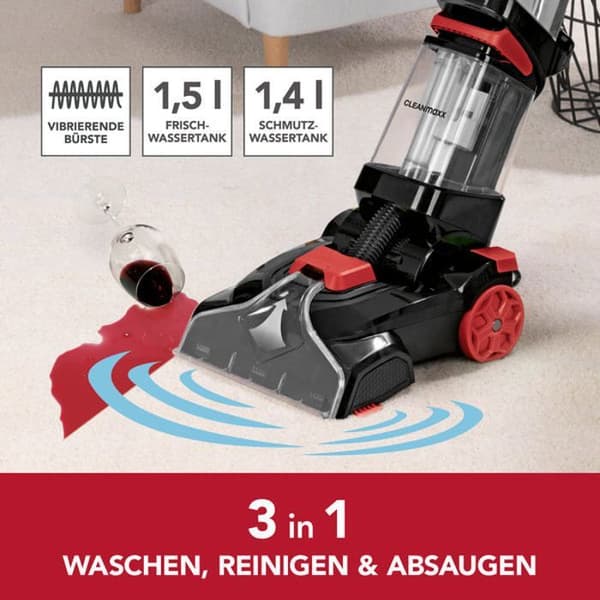 Mattrengöring - CLEANmaxx - Professionell - 3 i 1 - Vibrerande borstar - Snabbtorkande