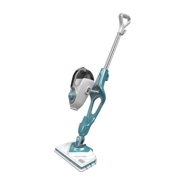 BLACK &amp; DECKER - - Trådbunden ångmopp - 11 i 1 - 1600 W - 500ml tank (varar 20min) - SteamMitt - vit/turkos - BHSM166DSM