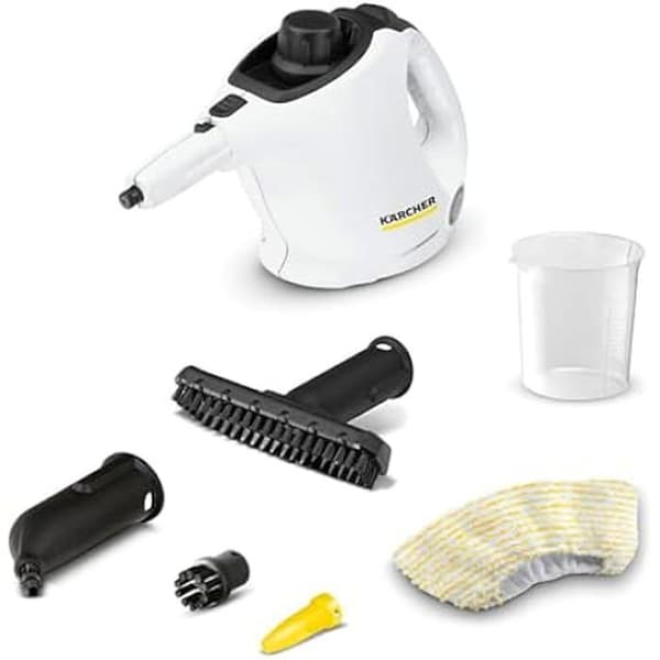 Ångtvätt - KARCHER - SC 1 - Ångtryck 3 bar - Förvärmningstid 3 min - Effekt 1200 W Svart, Vit