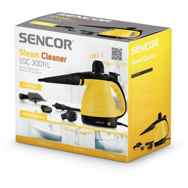 Ångtvätt - SENCOR - SSC 3001YL - 1000 W - 350 ml - Gul