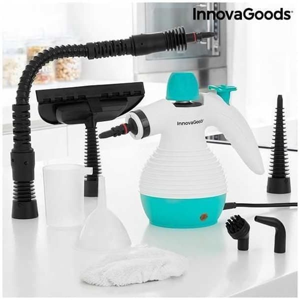 InnovaGoods Steany 9-i-1 handhållen ångbåt med tillbehör 0,35 L 3 Bar 1000W