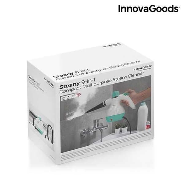 InnovaGoods Steany 9-i-1 handhållen ångbåt med tillbehör 0,35 L 3 Bar 1000W