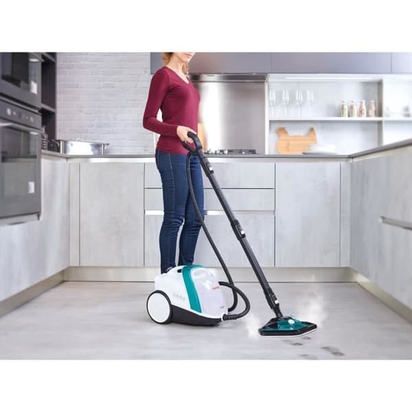 POLTI VAPORETTO SMART 100 T - Ångtvätt - obegränsad autonomi - 4 BAR - 110g/min - 1500W - 9 tillbehör - Turkos