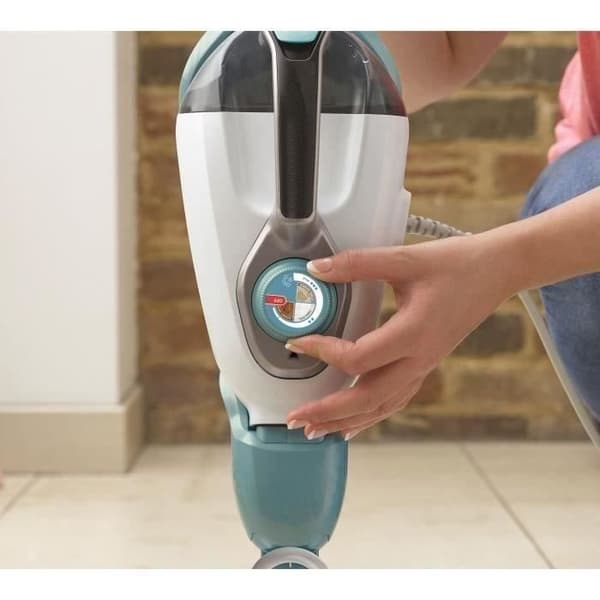 BLACK & DECKER - - Trådbunden ångmopp - 11 i 1 - 1600 W - 500ml tank (varar 20min) - SteamMitt - vit/turkos - BHSM166DSM