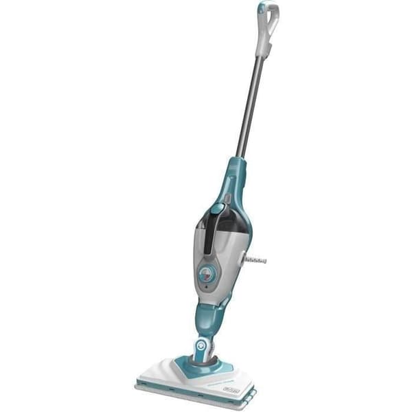 BLACK &amp; DECKER - - Trådbunden ångmopp - 11 i 1 - 1600 W - 500ml tank (varar 20min) - SteamMitt - vit/turkos - BHSM166DSM Aqua, Vit