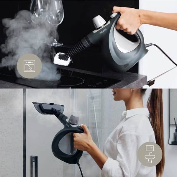 ZEEGMA Draden - Handhållen ångtvätt - Bärbar - 1000 W - Temperatur 110°C - 350 ml - Tryck 3 bar - 9 tillbehör