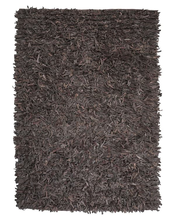 Trasmatta Brun Läder 140 x 200 cm Rektangulär Handgjord