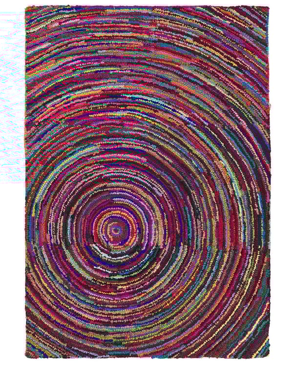 Matta Flerfärgad med Bomull 160 x 230 cm Rektangulär Abstrakt Mönster Handvävd Boho