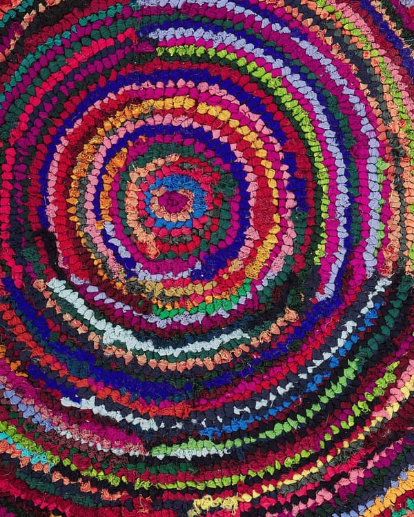 Matta Flerfärgad med Bomull 160 x 230 cm Rektangulär Abstrakt Mönster Handvävd Boho