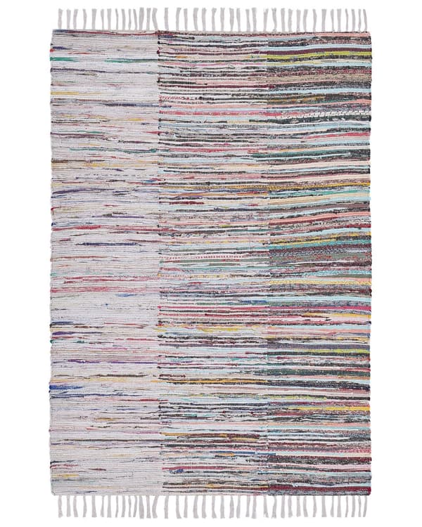 Trasmatta Flerfärgade Ränder Bomull 160 x 230 cm Rektangulär Handvävd