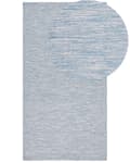 Miniatyrbild 1 av 6: Matta Blå Bomull 80 x 150 cm Rektangulär Handvävd Modern Minimalistisk