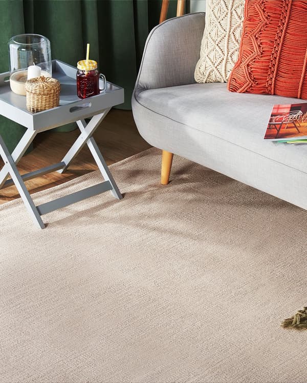Matta Beige Bomull 140 x 200 cm Rektangulär Handvävd Modern Minimalistisk
