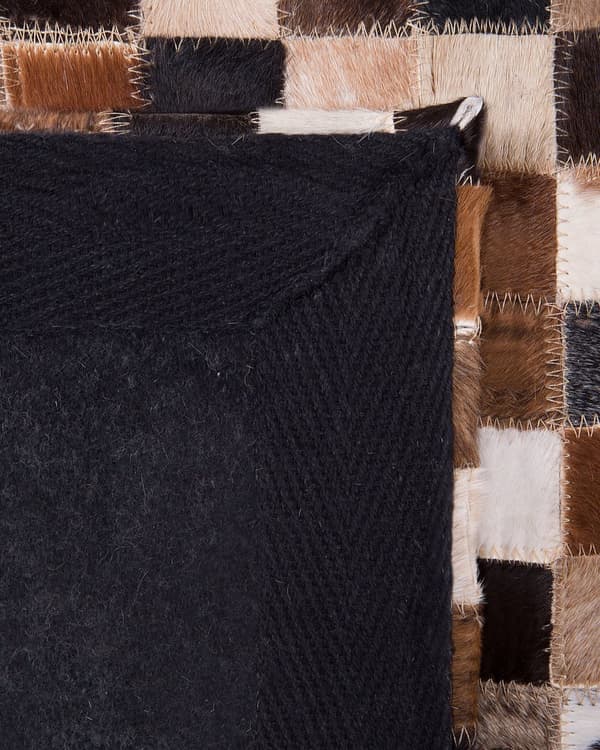 Matta Flerfärgad Läder 160 x 230 cm Lappmönster Koskinn Mosaik Rektangulär Modern