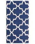 Miniatyrbild 4 av 6: Matta Blå Ull 80 x 150 cm Trellis Quatrefoil Mönster Handtuftad Orientalisk Marockansk Klöver