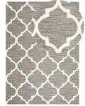 Miniatyrbild 1 av 6: Matta Grå Ull 160 x 230 cm Spalje Quatrefoil Mönster Handtuftad Orientalisk Marockansk Klöver
