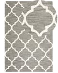 Miniatyrbild 1 av 6: Matta Grå Ull 140 x 200 cm Spalje Quatrefoil Mönster Handtuftad Orientalisk Marockansk Klöver