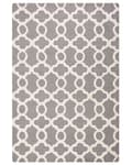 Miniatyrbild 4 av 6: Matta Grå Ull 140 x 200 cm Trellis Quatrefoil Mönster Handtuftad Orientalisk Marockansk Klöver