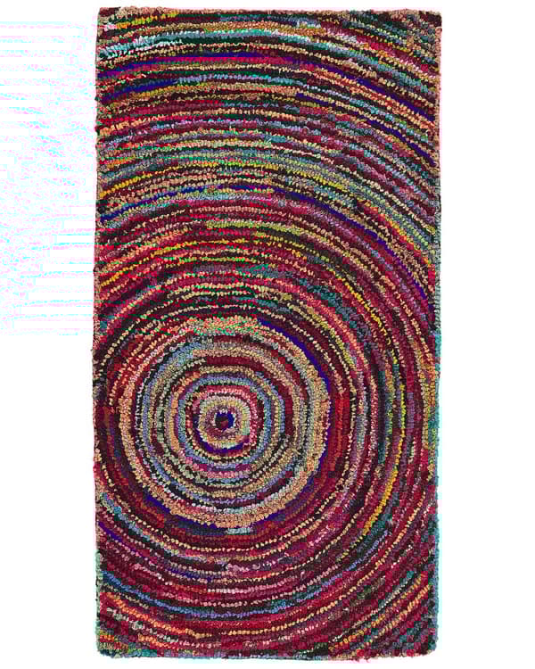 Matta Flerfärgad med Bomull 80 x 150 cm Rektangulär Abstrakt Mönster Handvävd Boho