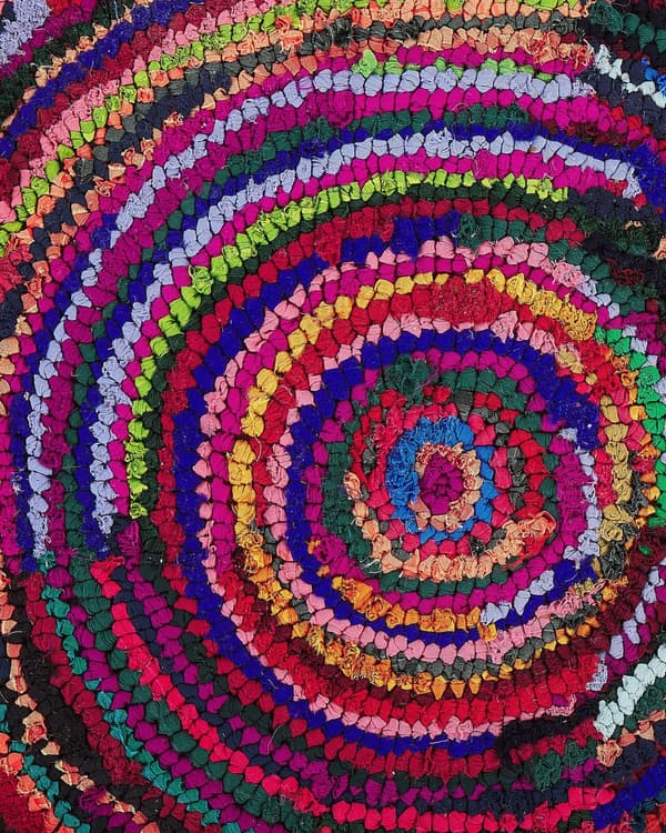 Matta Flerfärgad med Bomull 80 x 150 cm Rektangulär Abstrakt Mönster Handvävd Boho