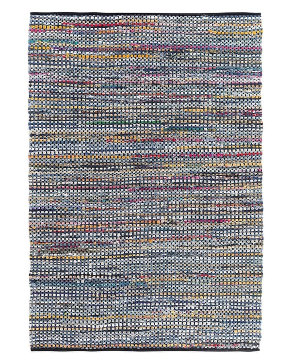 Matto monivärinen 200 x 140 cm puuvilla käsinkudottu suorakulmio helppohoitoinen