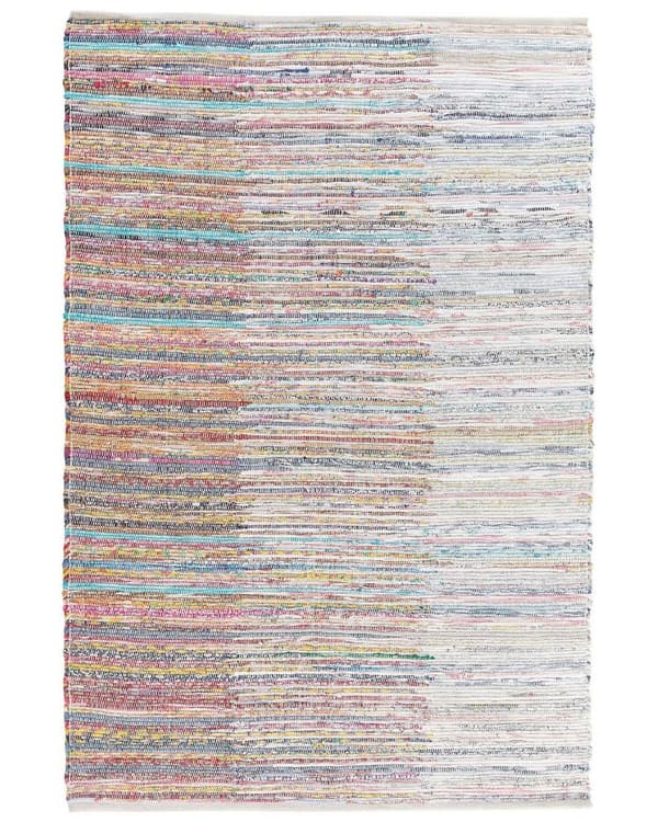 Matto monivärinen 200 x 140 cm puuvilla käsinkudottu suorakulmio kierrätetyt materiaalit