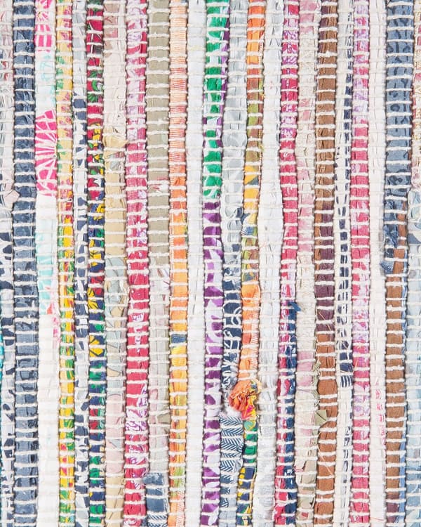 Matto monivärinen 200 x 140 cm puuvilla käsinkudottu suorakulmio kierrätetyt materiaalit