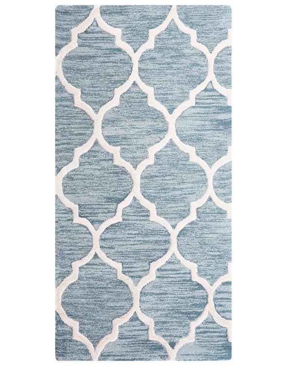 Matto vaaleansininen 150 x 80 cm villa puuvilla käsintehty trellis-kuvio suorakulmio
