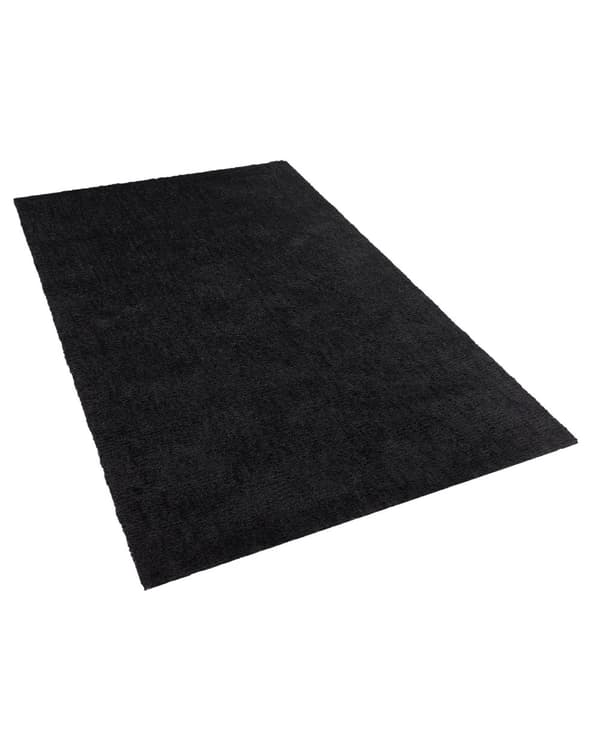 Matto musta 300 x 200 cm polyesteri suorakulmio puuvilla tuftattu pehmeä