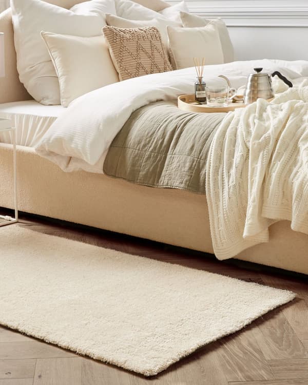 Matto vaalea beige 150 x 80 cm polyesteri suorakulmio puuvilla tuftattu pehmeä