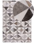Pikkukuva 1 / 6: Matto harmaa 230 x 160 cm lehmännahka huopa käsintehty geometrinen suorakulmio