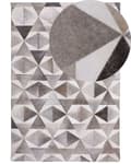 Pikkukuva 1 / 6: Matto harmaa 200 x 140 cm lehmännahka huopa käsintehty geometrinen suorakulmio