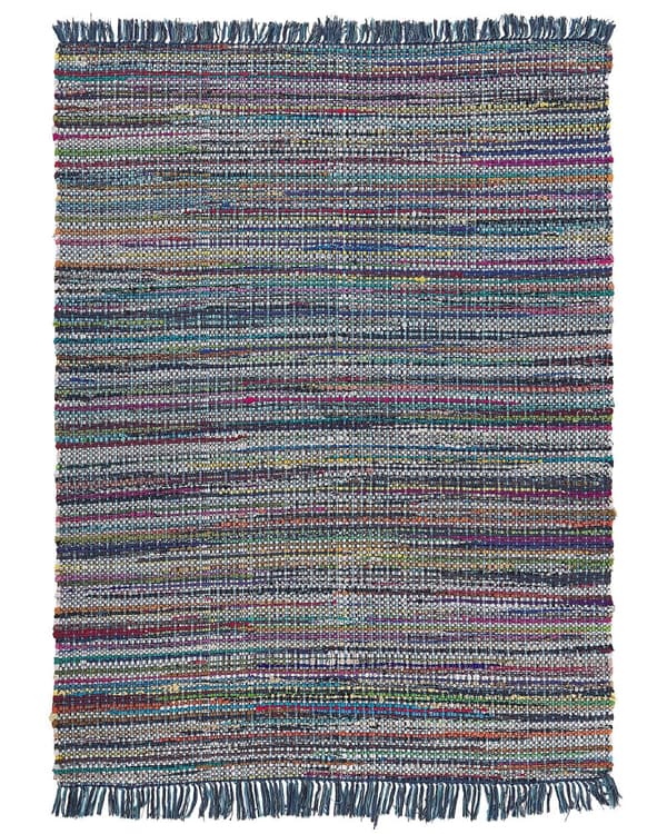Matto sininen 230 x 160 cm puuvilla käsinkudottu suorakulmio helppohoitoinen